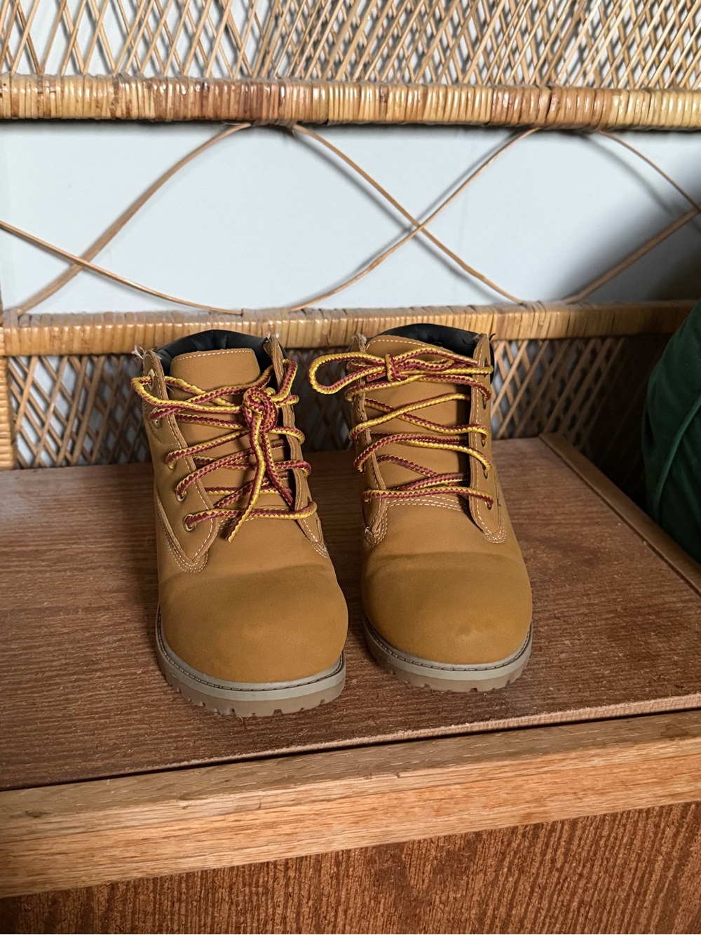 Kids Tan Lace-Up Work-Style Boots - Durable Outdoor Comfort